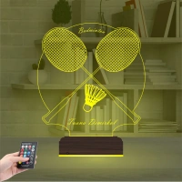 Badminton Bedminton Kişiye Özel 3D Lamba - Masa Gece Lambası