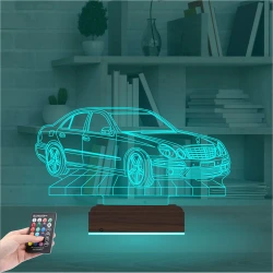Mercedes Araba C Seri Kişiye Özel 3D Lamba - Masa Gece Lambası Mercedes Araba C Seri Kişiye Özel 3D Lamba - Masa Gece Lambası