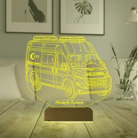 Ambulans Paramedik Hediye Kişiye Özel 3D Lamba - Masa Gece Lambası