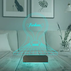 Ampul İdea Tasarım Kişiye Özel 3D Lamba - Masa Gece Lambası