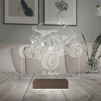 Atv Outdoor Motor Tasarım Kişiye Özel 3D Lamba - Masa Gece Lambası