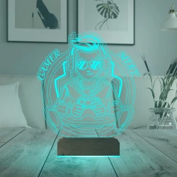 Oyuncu Gamer Tasarım Kişiye Özel 3D Lamba - Masa Gece Lambası Oyuncu Gamer Tasarım Kişiye Özel 3D Lamba - Masa Gece Lambası