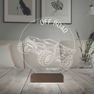 Off Road Arazi Aracı Jeep Tasarım Kişiye Özel 3D Lamba - Masa Gece Lambası