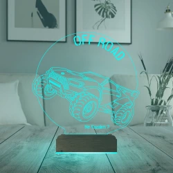 Off Road Arazi Aracı Jeep Tasarım Kişiye Özel 3D Lamba - Masa Gece Lambası