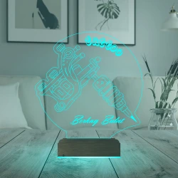 Tattoo Tato Dövmeci Dövme Sanatçısı Hediye Kişiye Özel 3D Lamba - Masa Gece Lambası Tattoo Tato Dövmeci Dövme Sanatçısı Hediye Kişiye Özel 3D Lamba - Masa Gece Lambası