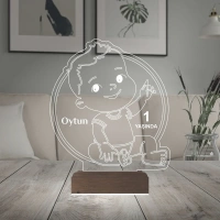 Yeni Doğan Erkek Bebek Hediye Kişiye Özel 3D Lamba - Masa Gece Lambası