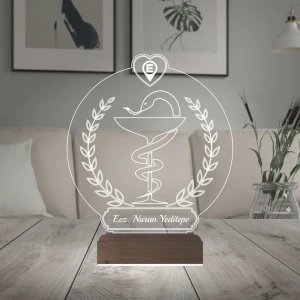 Eczane Logolu Eczacı Hediye Kişiye Özel 3D Lamba - Masa Gece Lambası