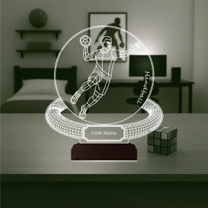 Hentbol Hentbolcu Hediye Kişiye Özel 3D Lamba - Masa Gece Lambası Hentbol Hentbolcu Hediye Kişiye Özel 3D Lamba - Masa Gece Lambası