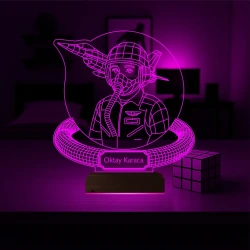 Savaş Uçağı Uçak Pilot Kişiye Özel 3D Lamba - Masa Gece Lambası Savaş Uçağı Uçak Pilot Kişiye Özel 3D Lamba - Masa Gece Lambası