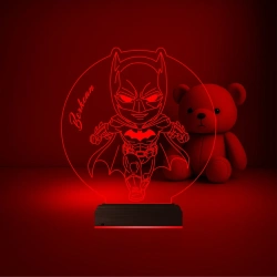 Çocuk Odası Batman Çizgi Film Kişiye Özel 3D Lamba - Masa Gece Lambası
