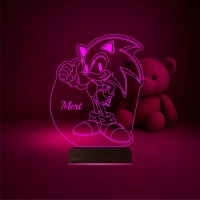 Çocuk Odası Çizgi Film Sonic Kişiye Özel 3D Lamba - Masa Gece Lambası