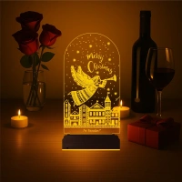 Yılbaşı Hediyesi Yeni Yıl Kişiye Özel 3D Lamba - Masa Gece Lambası