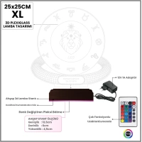 Aslan Burcu Leo Astroloji Doğum Günü Hediyesi Kişiye Özel 3D Lamba - Masa Gece Lambası