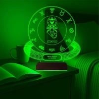 akrep Burcu Scorpio Astroloji Doğum Günü Hediyesi Kişiye Özel 3D Lamba - Masa Gece Lambası
