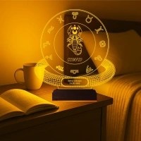 akrep Burcu Scorpio Astroloji Doğum Günü Hediyesi Kişiye Özel 3D Lamba - Masa Gece Lambası